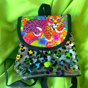 LISA FRANK mini leopard clear backpack
